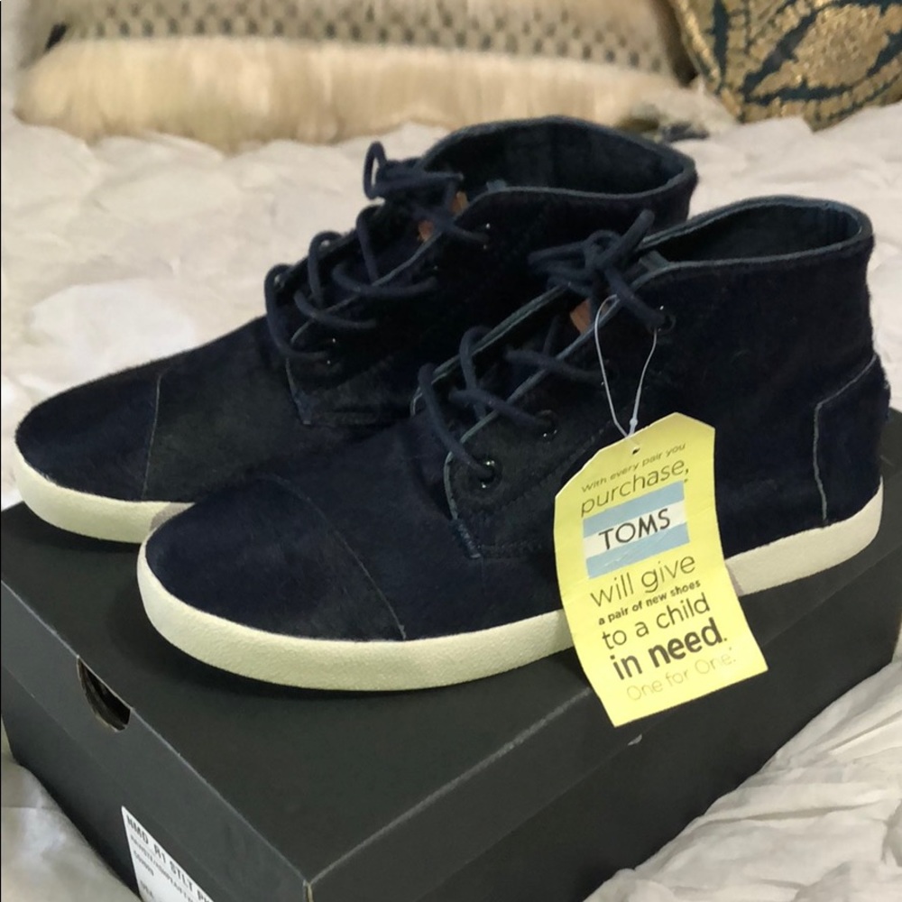 Toms Paseo High Genuine Calf Hair Sneaker